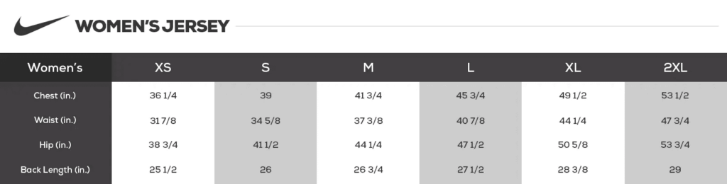 Nike NFL Jersey Comparison Chart